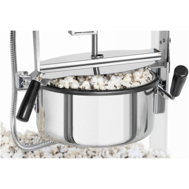 Maskinmaskin Popcorn Machine Retro Teflon 1600 i 5-6 kg / h - Vit och guld