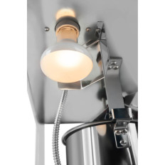 Maskinmaskin Popcorn Machine Retro Teflon 1600 i 5-6 kg / h - Vit och guld