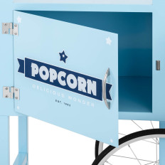 Vagnbas för popcornmaskin med retroskåp 51 x 37 cm - blå