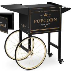 Chariot de base pour machine à pop-corn avec armoire rétro 51 x 37 cm - noir et doré