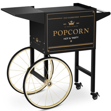 Trolley bas för popcorn maskin med retro skåp 51 x 37 cm - svart och guld