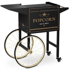 Chariot de base pour machine à pop-corn avec armoire rétro 51 x 37 cm - noir et doré