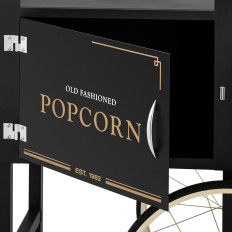 Base del carrello per macchina popcorn con mobile retrò 51 x 37 cm - nero e oro