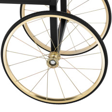 Base de trole para máquina de pipoca com armário retrô 51 x 37 cm - preto e ouro