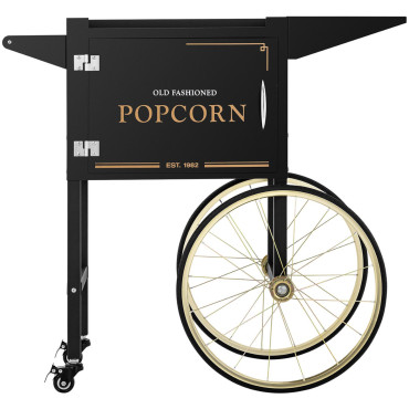 Trolley bas för popcorn maskin med retro skåp 51 x 37 cm - svart och guld