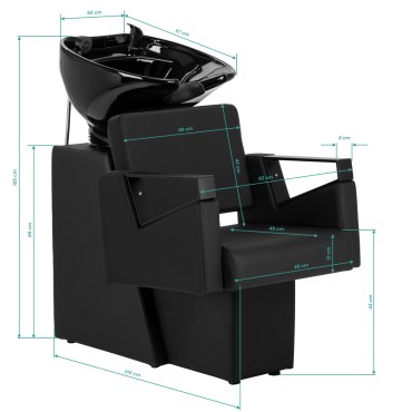Hair salon vaskestation Hair System Duplex Noir