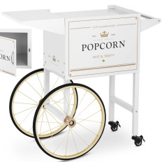 Trolley Base for Popcorn Machine med retroskap 51 x 37 cm - Hvit og gull