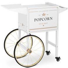 Vognbase til popcorn maskine med retro kabinet 51 x 37 cm - hvid og guld