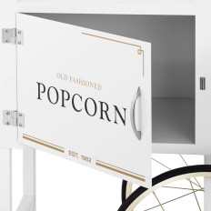Trolley bas för popcorn maskin med retro skåp 51 x 37 cm - vit och guld
