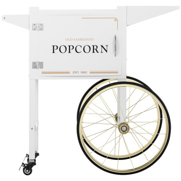 Trolley bas för popcorn maskin med retro skåp 51 x 37 cm - vit och guld
