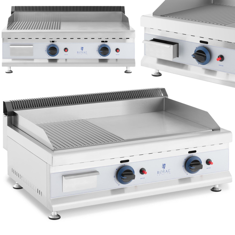 Gasgrill Dual Smooth-Wicked Natural Gas 0,02 Bar 74,5 x 40 cm 2 x 3100 W