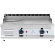 Gril à gaz double lisse et rainuré pour gaz naturel 0,02 bar 74,5 x 40 cm 2 x 3100 W