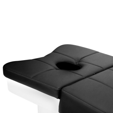 Gabbiano Head Spa 017 fauteuil de lavage noir avec unité intégrée — gros plan assise