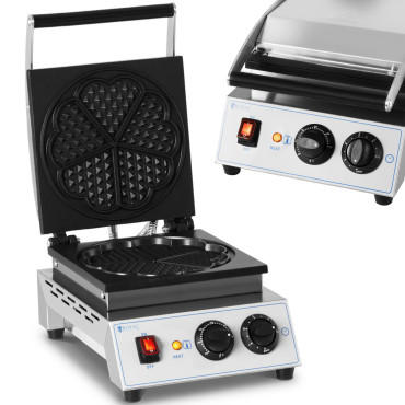 Καρδιά βάφλα για βελγικές βάφλες Wed. 23 cm teflon 1500 w