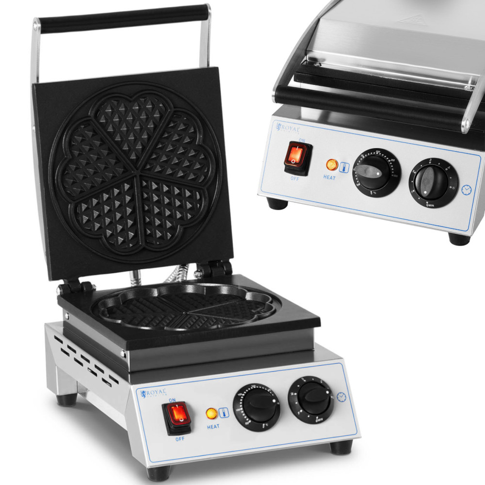 Καρδιά βάφλα για βελγικές βάφλες Wed. 23 cm teflon 1500 w