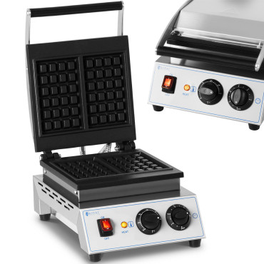 Ορθογώνιο βάφλα σε 2 βάφλες 170 x 210 mm Teflon 1500 W