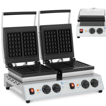 Taisnstūra vafeļu dual par 4 Beļģijas vafeles 2 x 1500 w