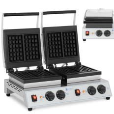 Taisnstūra vafeļu dual par 4 Beļģijas vafeles 2 x 1500 w