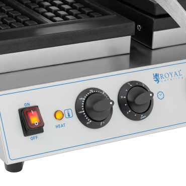 Taisnstūra vafeļu dual par 4 Beļģijas vafeles 2 x 1500 w