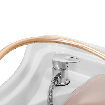 Gabbiano Head Spa 017B beige haarwasbed met geïntegreerde wasunit — detail handvat