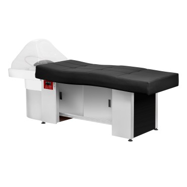 Gabbiano Head Spa 017B hair washing bed black — side view