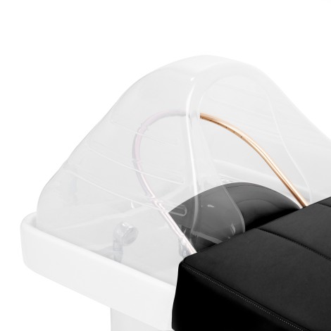 Gabbiano Head Spa 017B hair washing bed black — close-up of the head