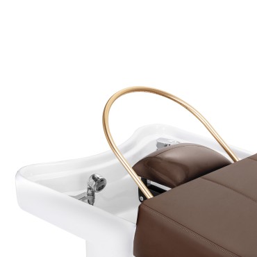 Gabbiano Head Spa 017 Haarwaschliege Braun — Detailaufnahme Sitz