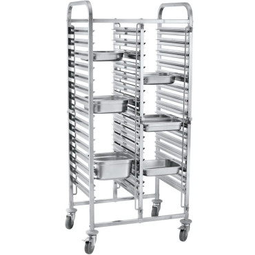 Διπλό καροτσάκι μεταφοράς εμπορευματοκιβωτίων 30 x GN 1/1 - Hendi 810576