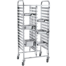 Dubbele container transport trolley 30 x GN 1/1 - Hendi 810576