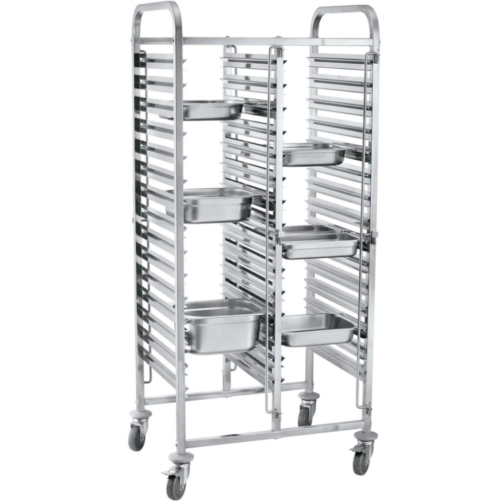 Dubbelbehållare Transportvagn 30 x GN 1/1 - Hendi 810576