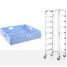 Carrinho para transportar cestas para lava-louças 7 x 500x500mm - Hendi 810583