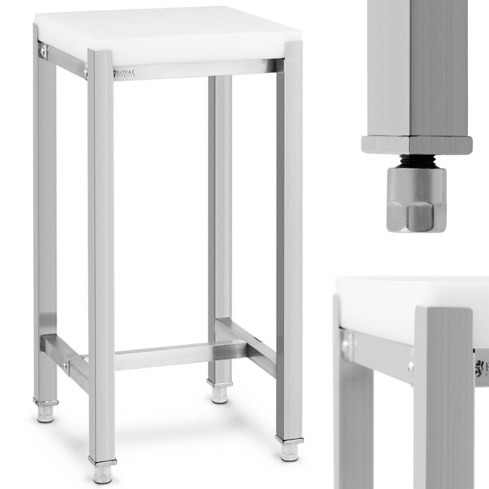 Maschronized karta över polyeten på en stålbas 40 x 40 x 80 cm