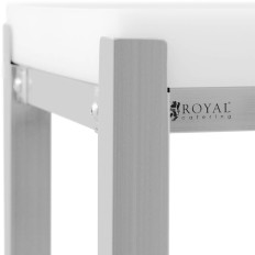 Bloc de découpe en polyéthylène sur base en acier 40 x 40 x 80 cm.