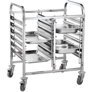 Dubbelbehållare Transportvagn 12 x GN 1/1 - Hendi 810569