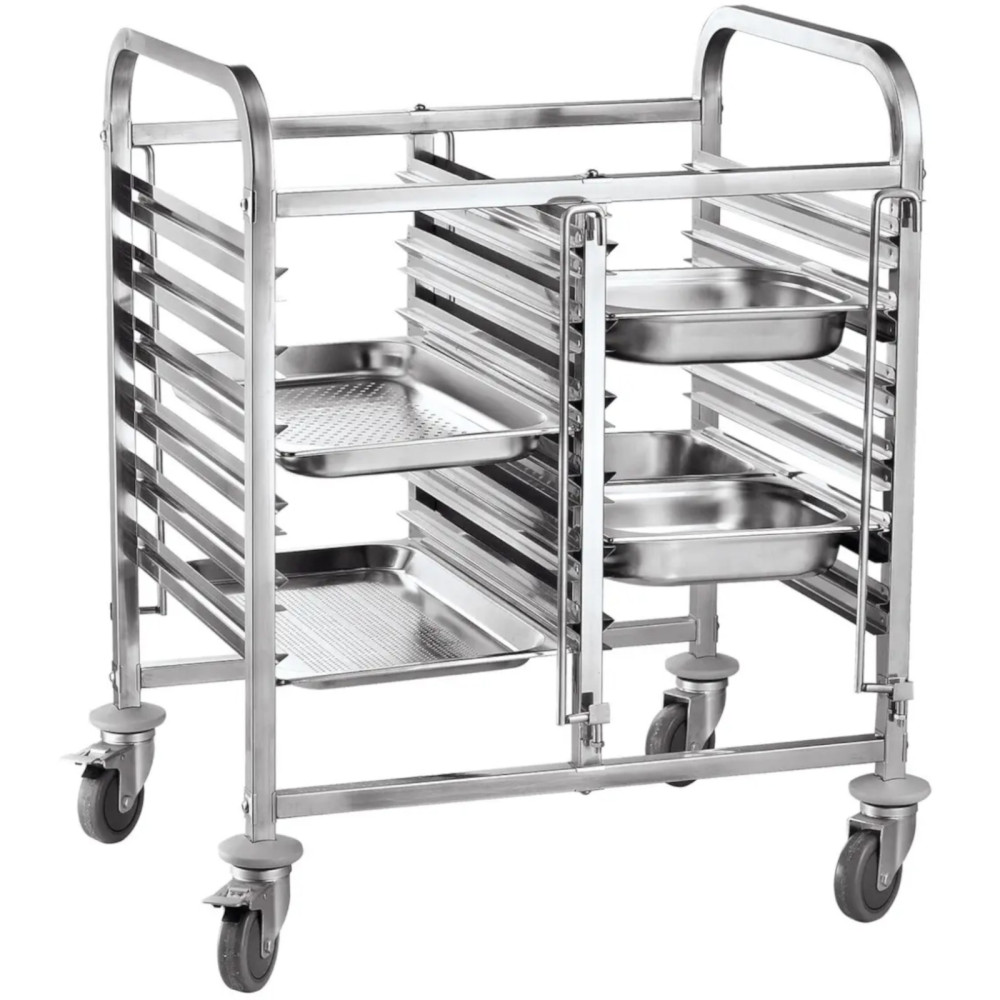 Dubbelbehållare Transportvagn 12 x GN 1/1 - Hendi 810569