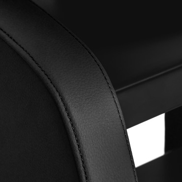 Hairdressing wash unit Omega Aqualina black — close-up of the armrest