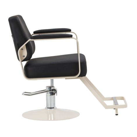 Hairdressing chair Omega Aurora black — side view
