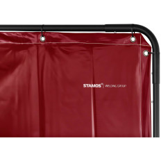 Solda de proteção de cortina de tela com moldura em rodas 239 x 175 cm - Vermelho