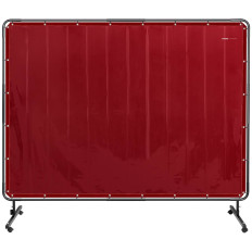 Ekrāna aizkaru aizsargājoša metināšana ar rāmi uz riteņiem 239 x 175 cm - sarkans