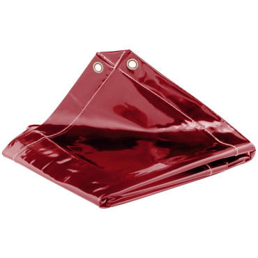 Solda de proteção de cortina de tela com moldura em rodas 239 x 175 cm - Vermelho