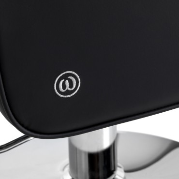 Fauteuil de coiffure Omega Andromeda noir — gros plan dossier