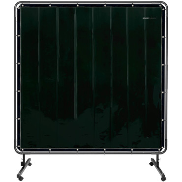 Tela de cortina de soldagem SCH com moldura nas rodas 174 x 174 cm - Preto