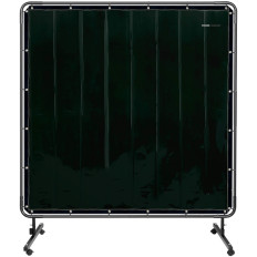 Tela de cortina de soldagem SCH com moldura nas rodas 174 x 174 cm - Preto