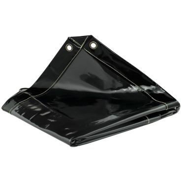 Tela de cortina de soldagem SCH com moldura nas rodas 174 x 174 cm - Preto