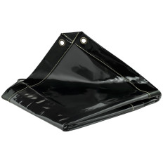 Pantalla de cortina de soldadura SCH con marco sobre ruedas 174 x 174 cm - Negro