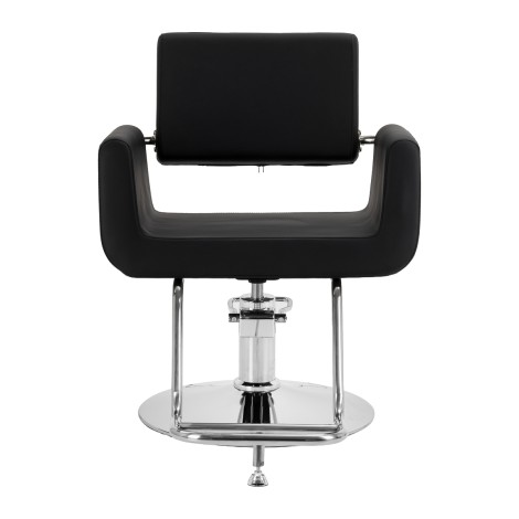 Hairdressing chair Omega Lyra black — front view