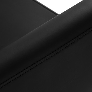 Poltrona da parrucchiere Omega Lyra nera — primo piano del bracciolo