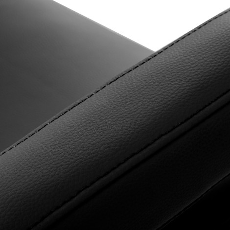 Friseurstuhl Omega Astra Schwarz — Detailaufnahme Armlehne