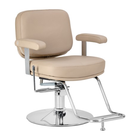 Frisörstol Omega Astra Plus beige — sidosida