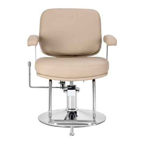 Kappersstoel Omega Astra Plus beige — vooraanzicht